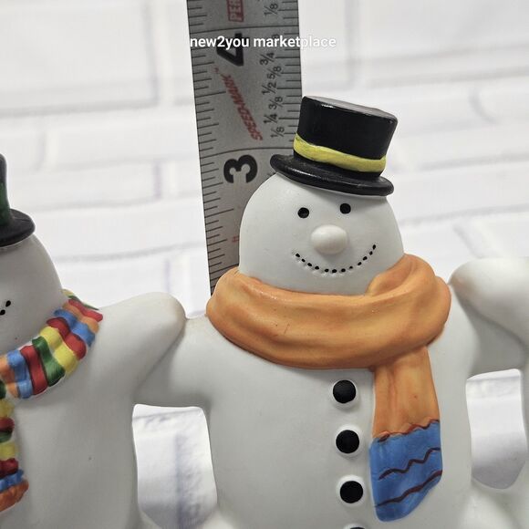 Dept 56 Ceramic Snowmen Figure Figurine  Christmas Holiday Hand Painted Colorful - Picture 3 of 16